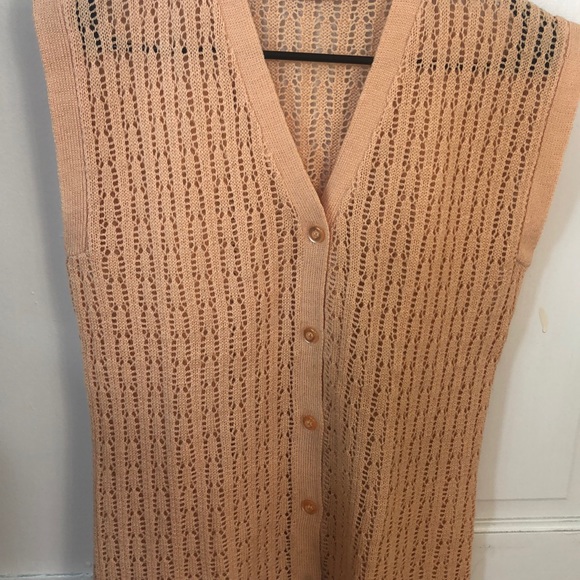 Vintage Sweater By Bee Banff Sleeveless Cardigan - Picture 3 of 5